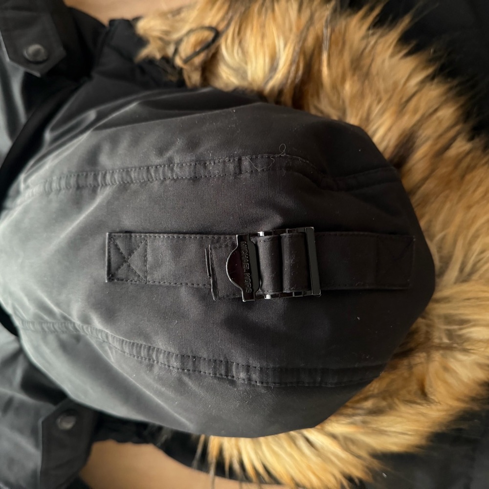 Michael Kors Black Ski Jacket with Faux Fur Hood - Picture 5 of 6